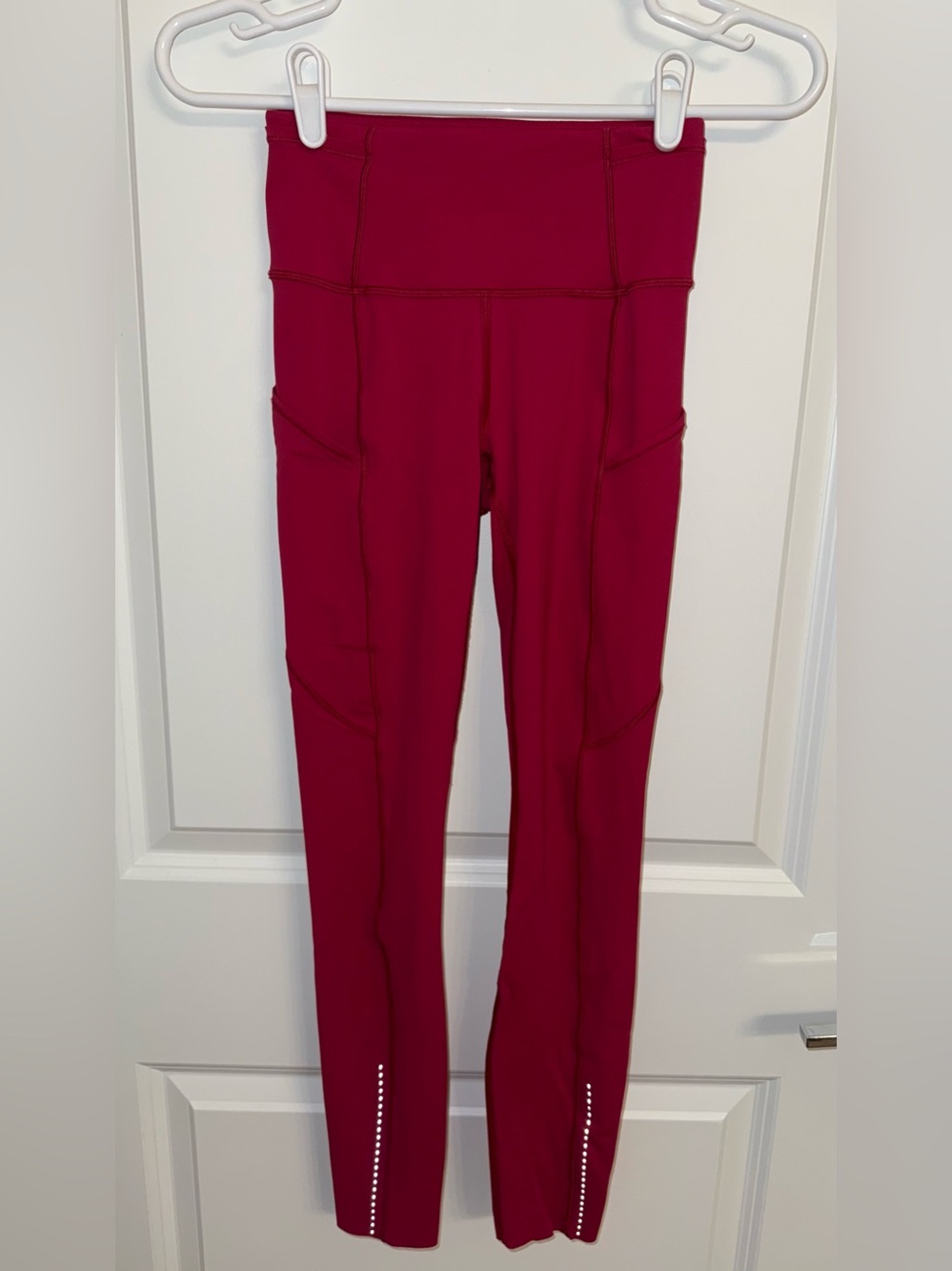 Lululemon Women Violet Red Magenta Fast Free 7/8 Tight II Nulux 25” Reflective